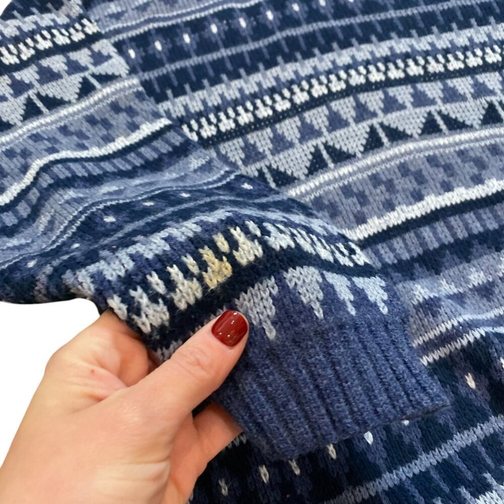 Vintage Scandia Knit 80s Y2K Grandpa Dad Sweater Blue - Picture 3 of 5